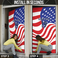 Custom United States Soccer Door Cover USA Stars and Stripes Style