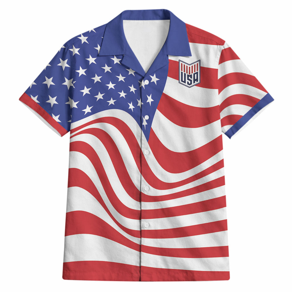 Custom United States Soccer Hawaiian Shirt USA Stars and Stripes Style