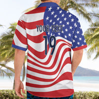 Custom United States Soccer Hawaiian Shirt USA Stars and Stripes Style