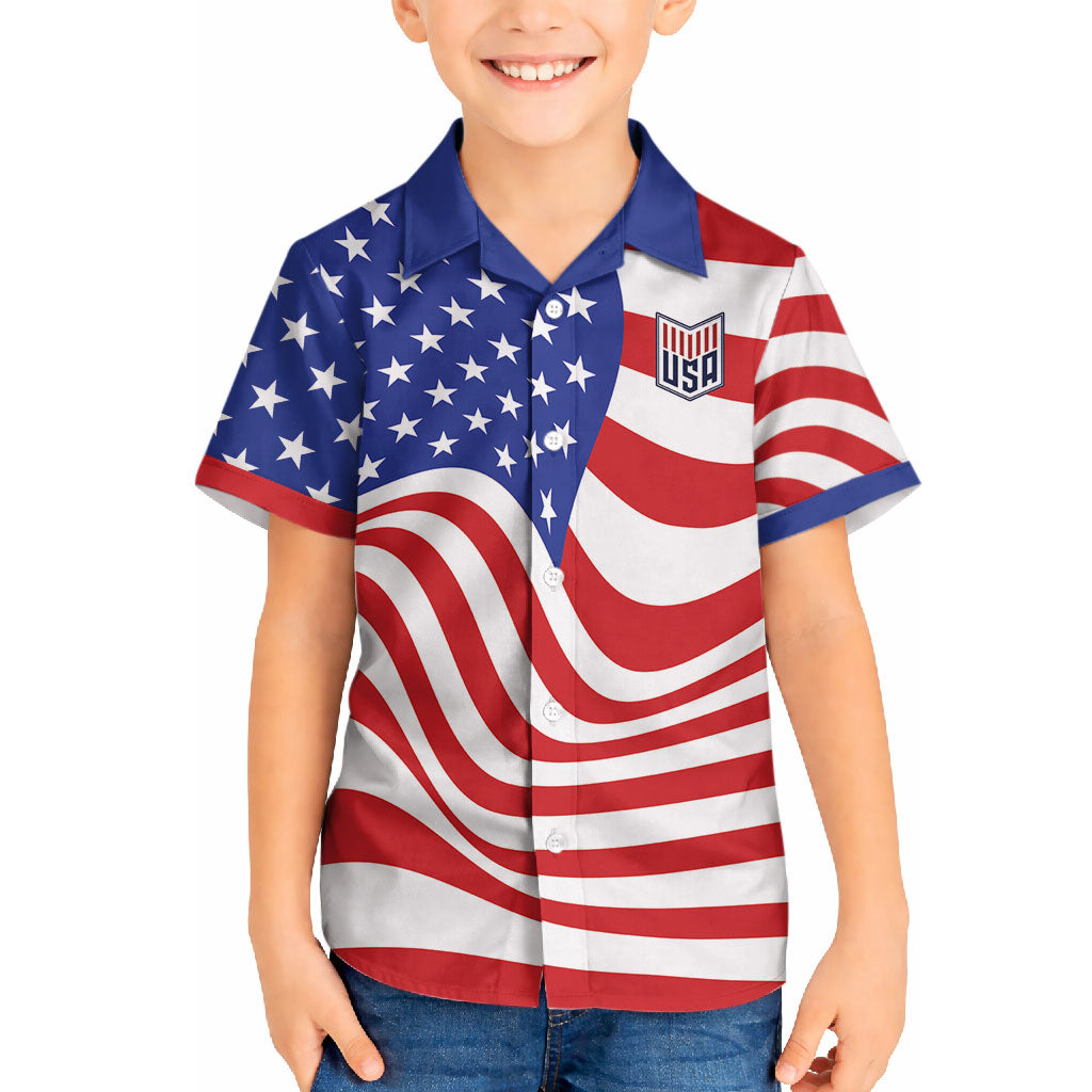 Custom United States Soccer Hawaiian Shirt USA Stars and Stripes Style