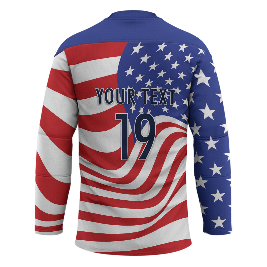 Custom United States Soccer Hockey Jersey USA Stars and Stripes Style