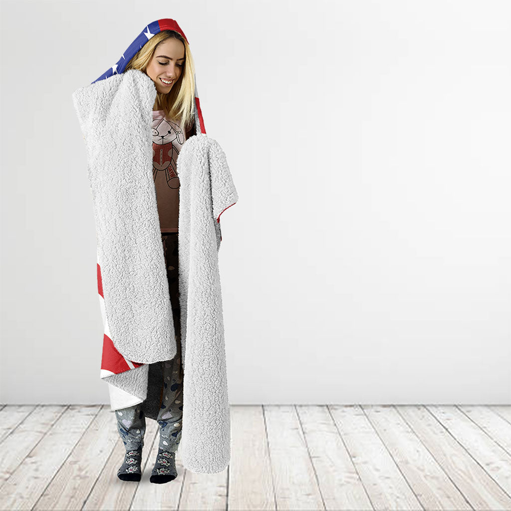 Custom United States Soccer Hooded Blanket USA Stars and Stripes Style