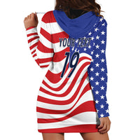 Custom United States Soccer Hoodie Dress USA Stars and Stripes Style