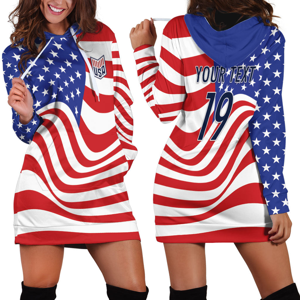 Custom United States Soccer Hoodie Dress USA Stars and Stripes Style