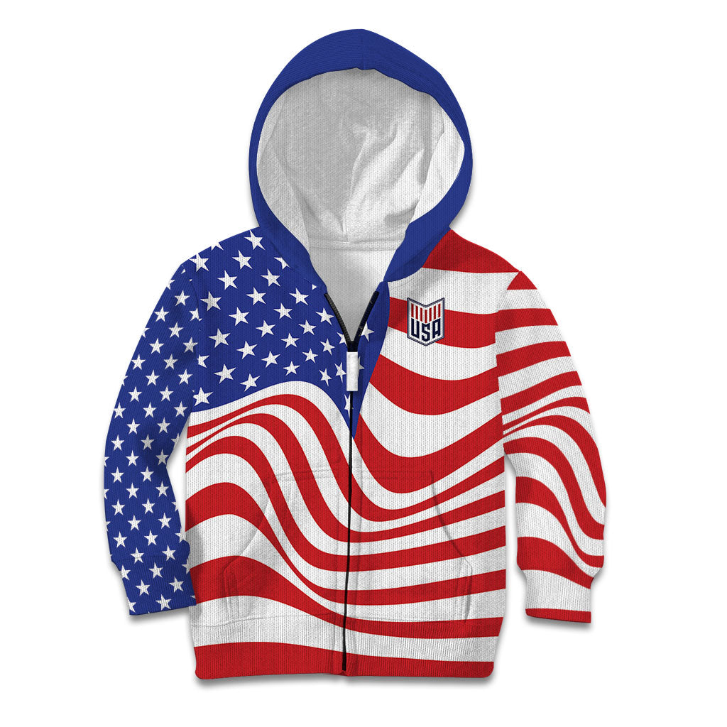 Custom United States Soccer Kid Hoodie USA Stars and Stripes Style