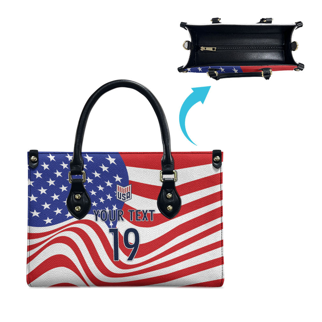 Custom United States Soccer Leather Bag USA Stars and Stripes Style