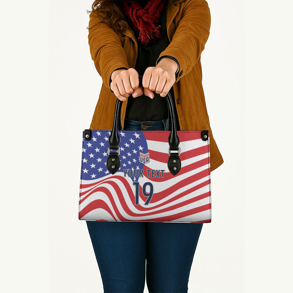 Custom United States Soccer Leather Bag USA Stars and Stripes Style
