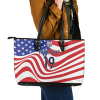 Custom United States Soccer Leather Tote Bag USA Stars and Stripes Style