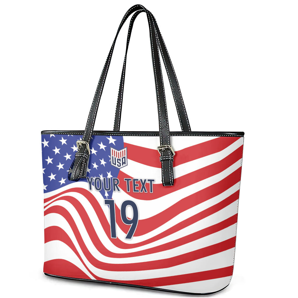 Custom United States Soccer Leather Tote Bag USA Stars and Stripes Style