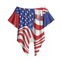 Custom United States Soccer Off Shoulder Wrap Waist Top USA Stars and Stripes Style