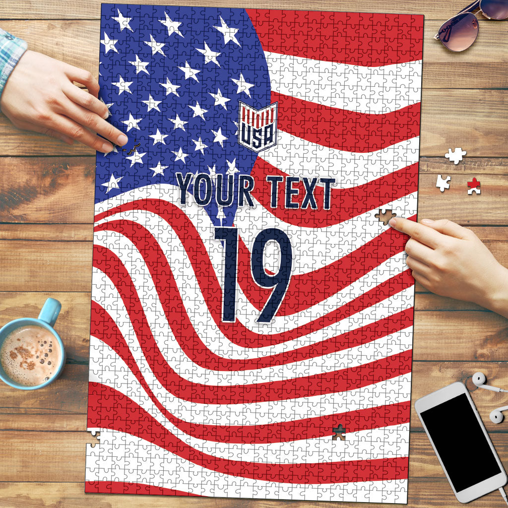 Custom United States Soccer Puzzle USA Stars and Stripes Style