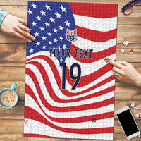 Custom United States Soccer Puzzle USA Stars and Stripes Style