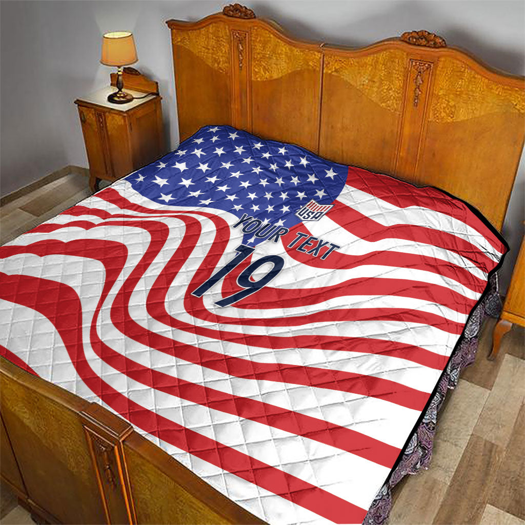 Custom United States Soccer Quilt USA Stars and Stripes Style