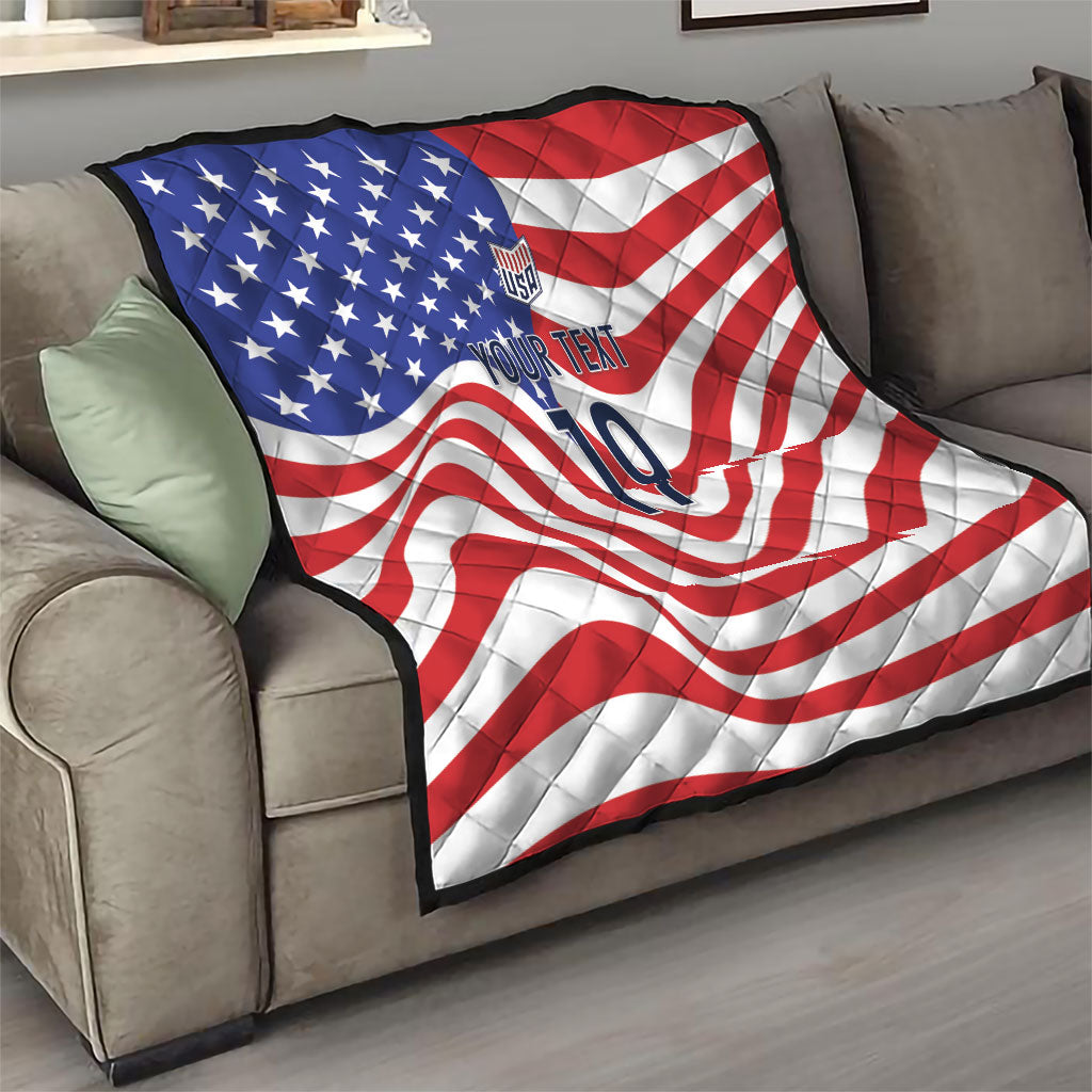 Custom United States Soccer Quilt USA Stars and Stripes Style