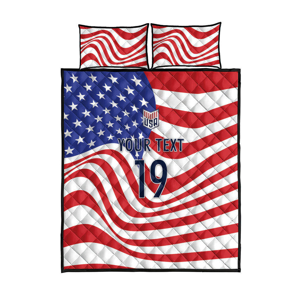 Custom United States Soccer Quilt Bed Set USA Stars and Stripes Style