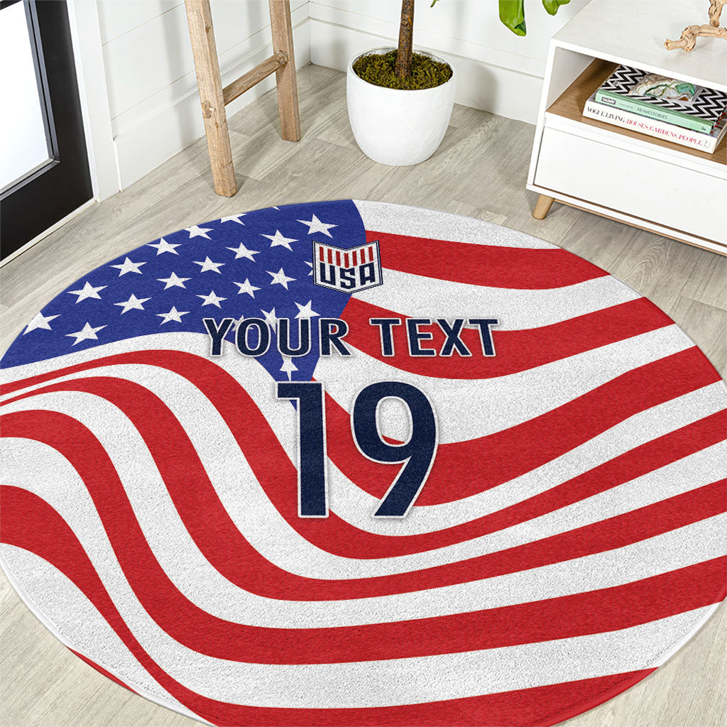 Custom United States Soccer Round Carpet USA Stars and Stripes Style