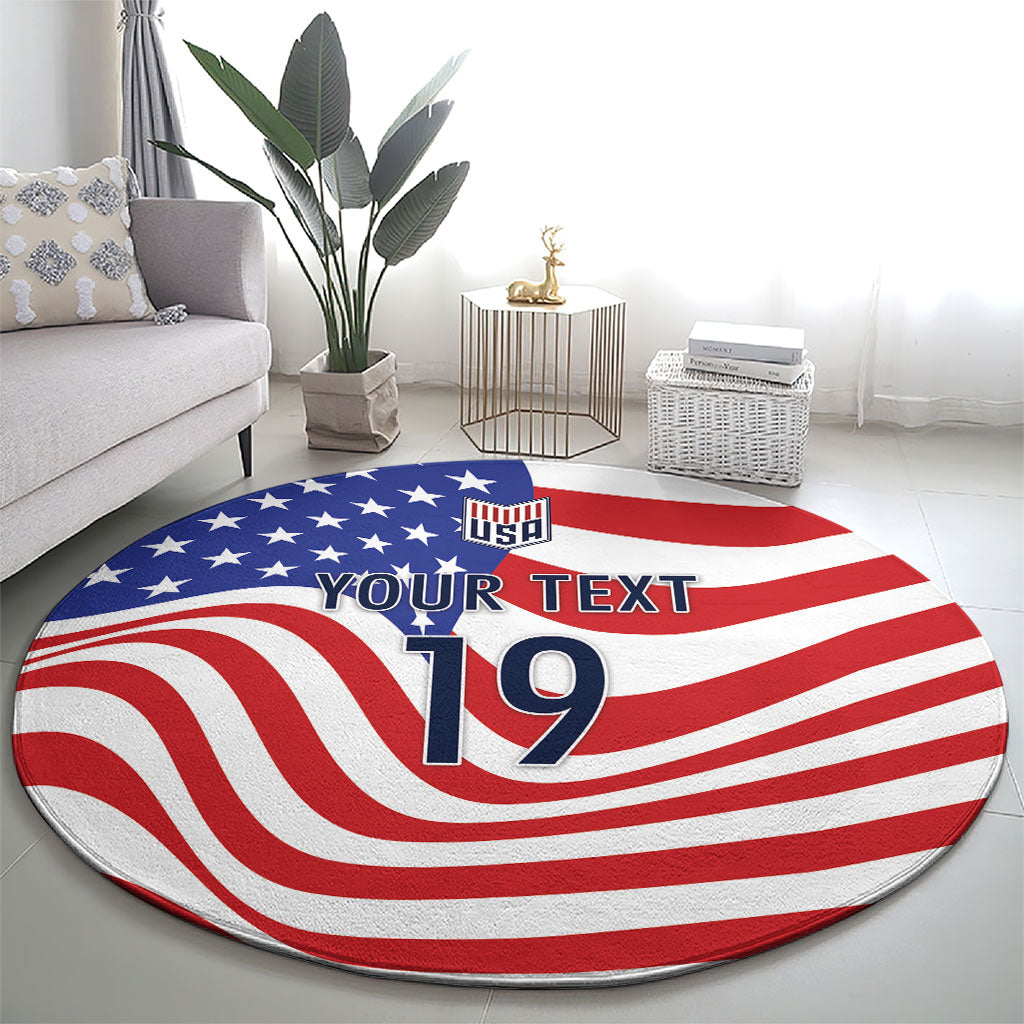 Custom United States Soccer Round Carpet USA Stars and Stripes Style