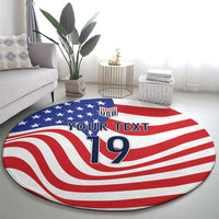 Custom United States Soccer Round Carpet USA Stars and Stripes Style