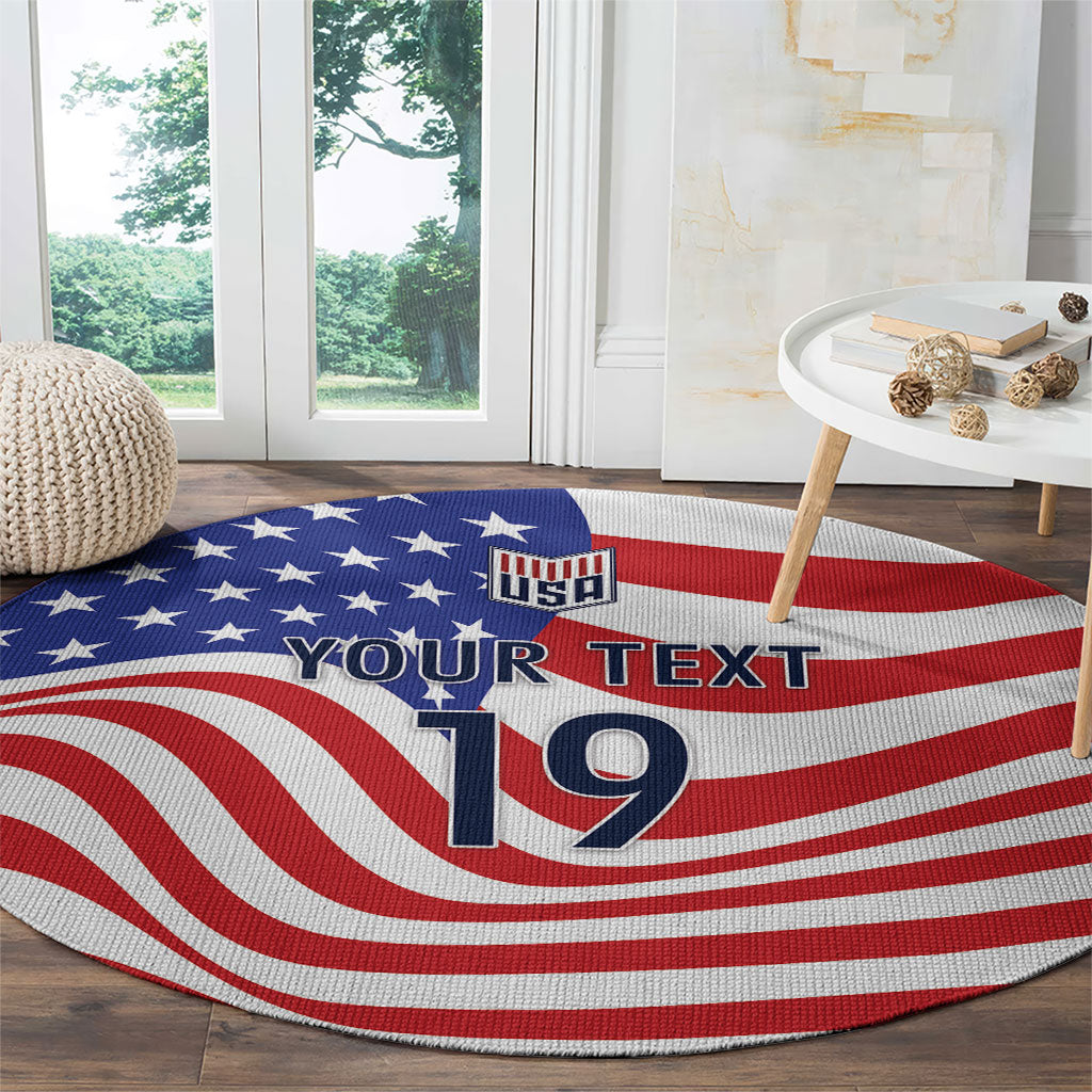 Custom United States Soccer Round Carpet USA Stars and Stripes Style