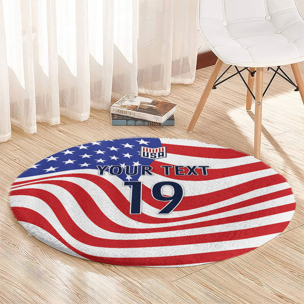 Custom United States Soccer Round Carpet USA Stars and Stripes Style