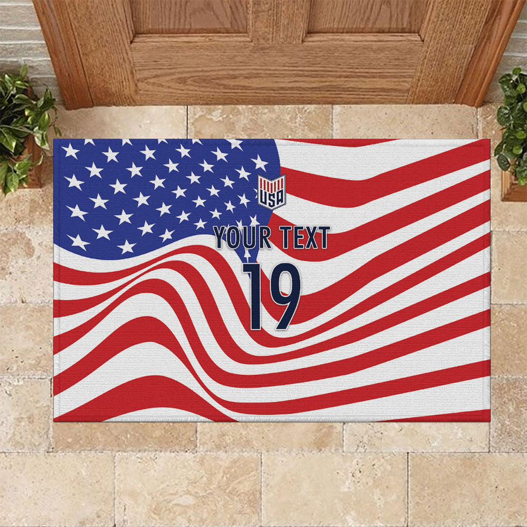 Custom United States Soccer Rubber Doormat USA Stars and Stripes Style