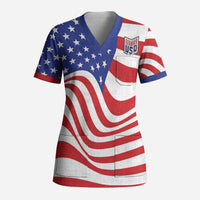 Custom United States Soccer Scrub Top USA Stars and Stripes Style