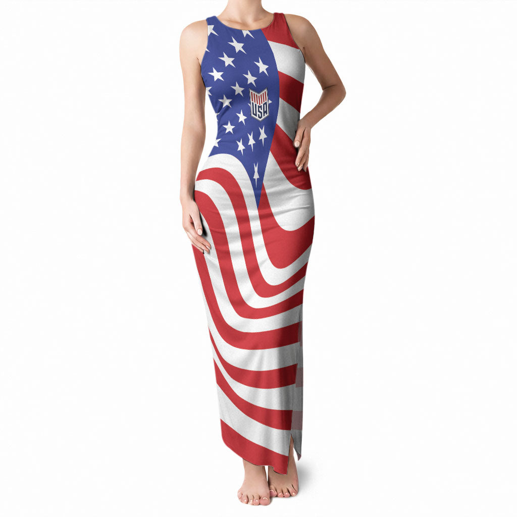 Custom United States Soccer Tank Maxi Dress USA Stars and Stripes Style