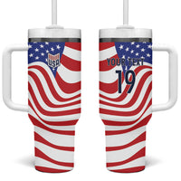 Custom United States Soccer Tumbler With Handle USA Stars and Stripes Style