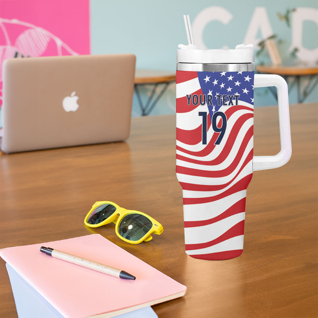 Custom United States Soccer Tumbler With Handle USA Stars and Stripes Style