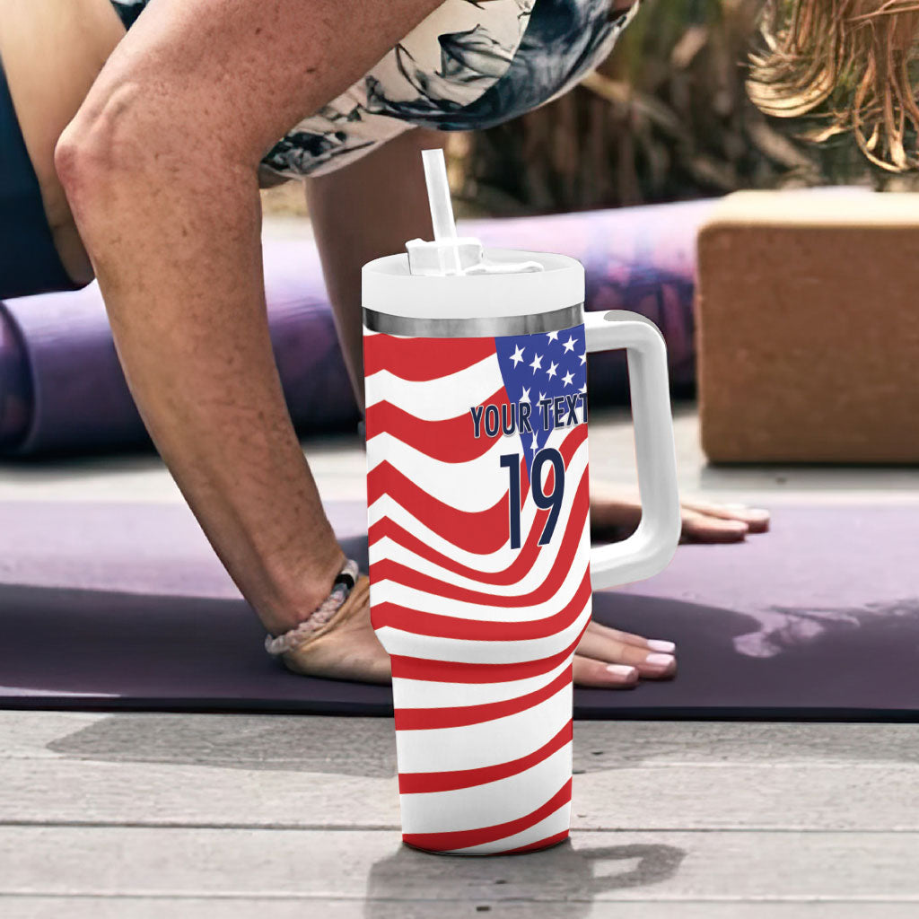 Custom United States Soccer Tumbler With Handle USA Stars and Stripes Style