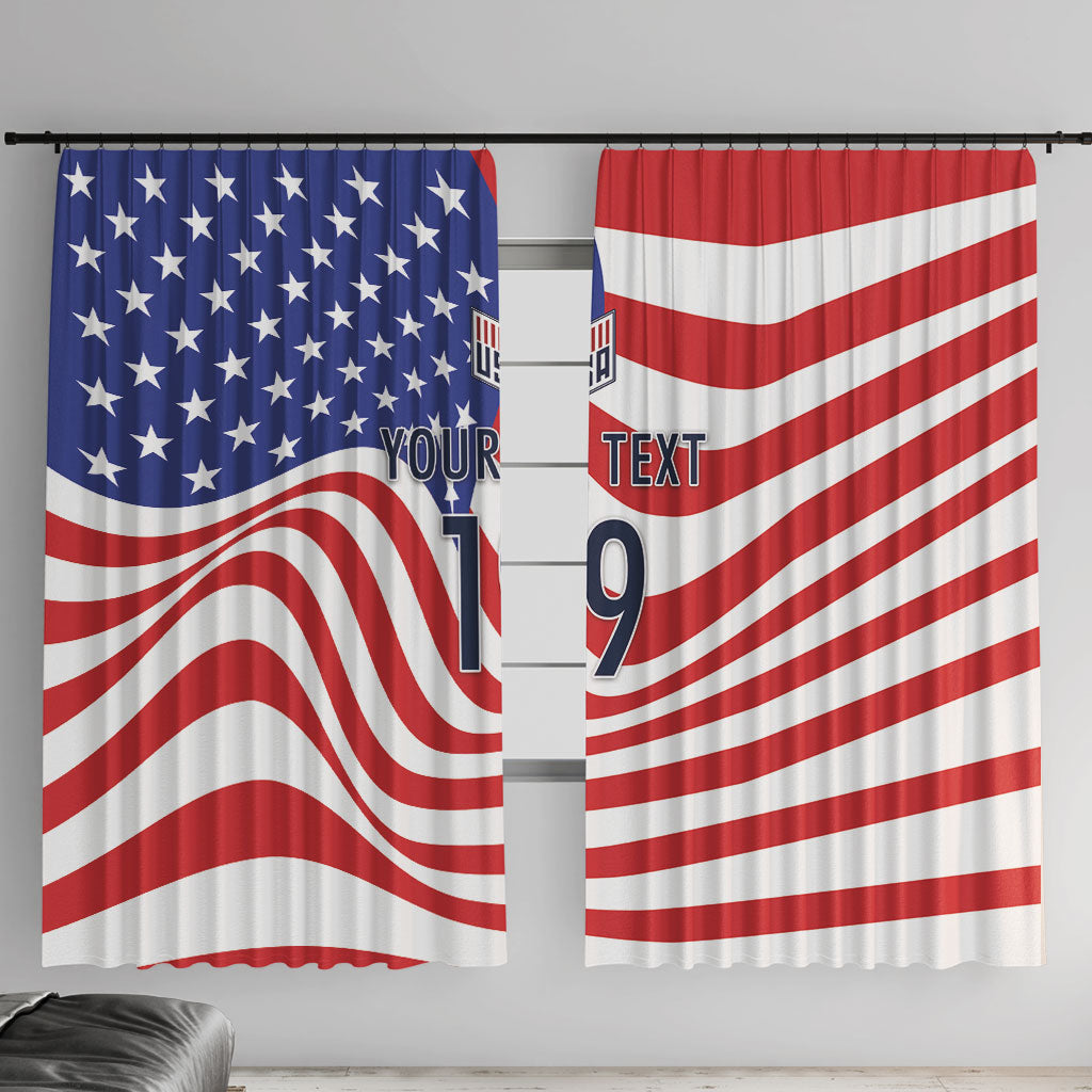 Custom United States Soccer Window Curtain USA Stars and Stripes Style