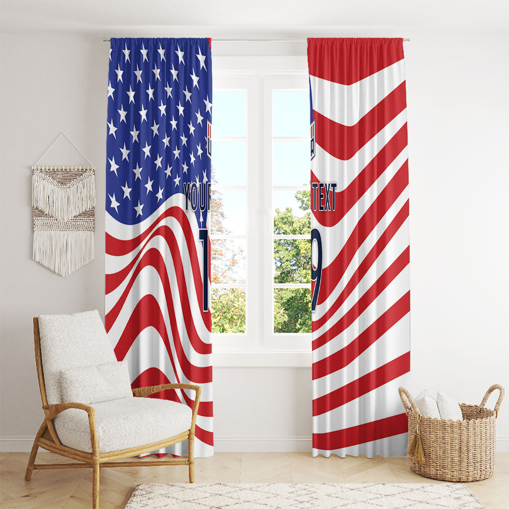 Custom United States Soccer Window Curtain USA Stars and Stripes Style