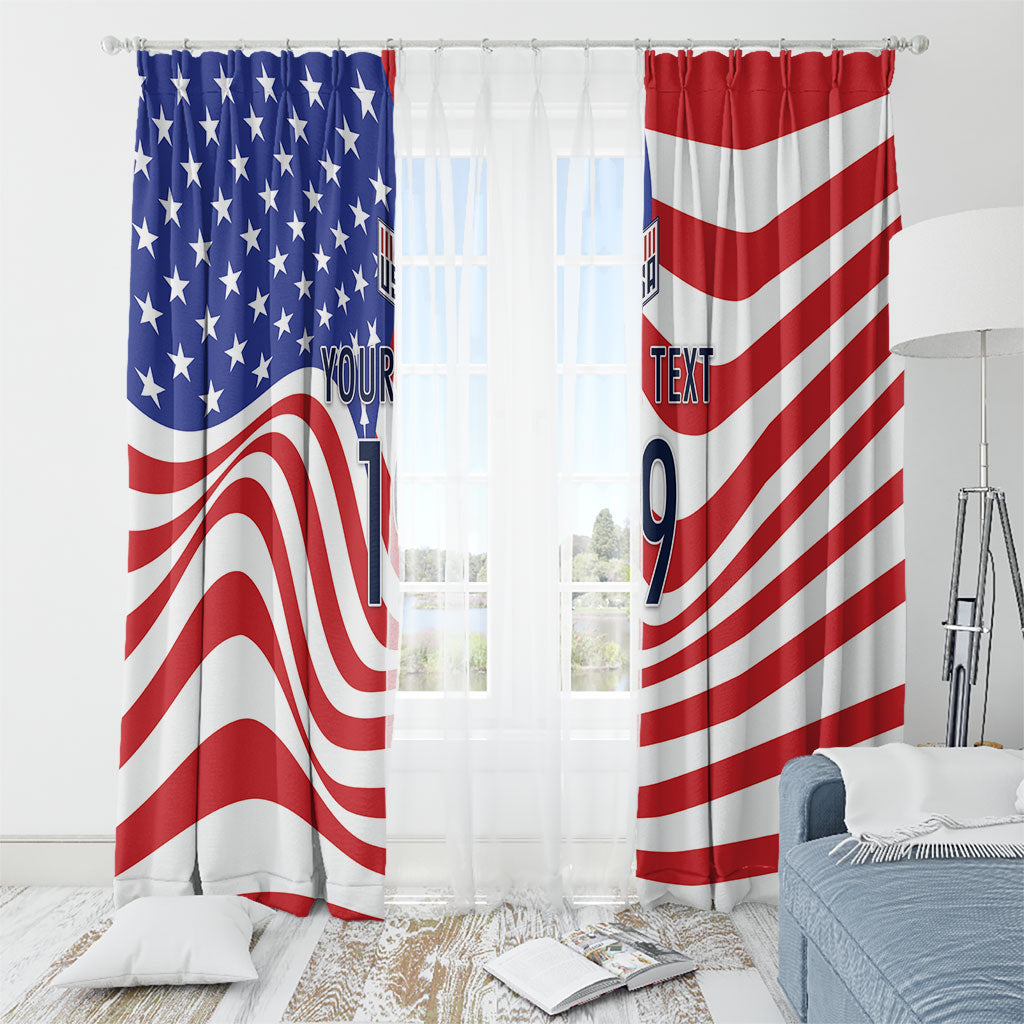 Custom United States Soccer Window Curtain USA Stars and Stripes Style