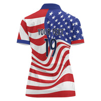 Custom United States Soccer Women Polo Shirt USA Stars and Stripes Style