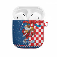 Funny Croatia Ugly Christmas AirPods Case Checkerboard Flag Santa Zagreb Design - Wonder Print Shop