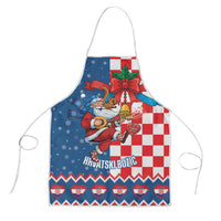Funny Croatia Ugly Christmas Apron Checkerboard Flag Santa Zagreb Design - Wonder Print Shop