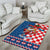 Funny Croatia Ugly Christmas Area Rug Checkerboard Flag Santa Zagreb Design - Wonder Print Shop