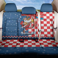 Funny Croatia Ugly Christmas Back Car Seat Cover Checkerboard Flag Santa Zagreb Design - Wonder Print Shop