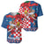 Funny Croatia Ugly Christmas Baseball Jersey Checkerboard Flag Santa Zagreb Design - Wonder Print Shop