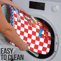 Funny Croatia Ugly Christmas Bathroom Set Checkerboard Flag Santa Zagreb Design - Wonder Print Shop