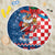Funny Croatia Ugly Christmas Beach Blanket Checkerboard Flag Santa Zagreb Design - Wonder Print Shop