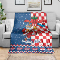 Funny Croatia Ugly Christmas Blanket Checkerboard Flag Santa Zagreb Design - Wonder Print Shop