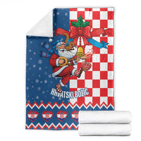 Funny Croatia Ugly Christmas Blanket Checkerboard Flag Santa Zagreb Design - Wonder Print Shop