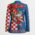Funny Croatia Ugly Christmas Blazer Checkerboard Flag Santa Zagreb Design - Wonder Print Shop