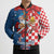 Funny Croatia Ugly Christmas Bomber Puffer Jacket Checkerboard Flag Santa Zagreb Design - Wonder Print Shop