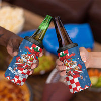 Funny Croatia Ugly Christmas 4 in 1 Can Cooler Tumbler Checkerboard Flag Santa Zagreb Design - Wonder Print Shop