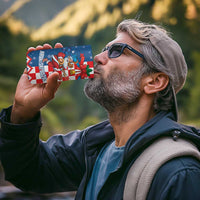 Funny Croatia Ugly Christmas 4 in 1 Can Cooler Tumbler Checkerboard Flag Santa Zagreb Design - Wonder Print Shop