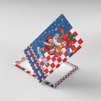Funny Croatia Ugly Christmas Canvas Wall Art Checkerboard Flag Santa Zagreb Design - Wonder Print Shop