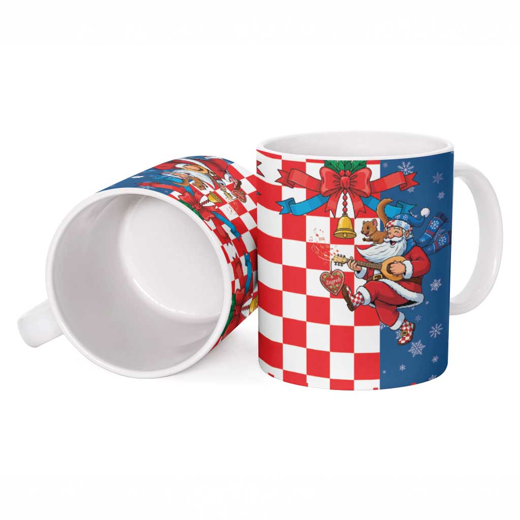 Funny Croatia Ugly Christmas Ceramic Mug Checkerboard Flag Santa Zagreb Design - Wonder Print Shop