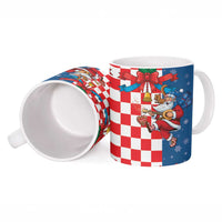 Funny Croatia Ugly Christmas Ceramic Mug Checkerboard Flag Santa Zagreb Design - Wonder Print Shop